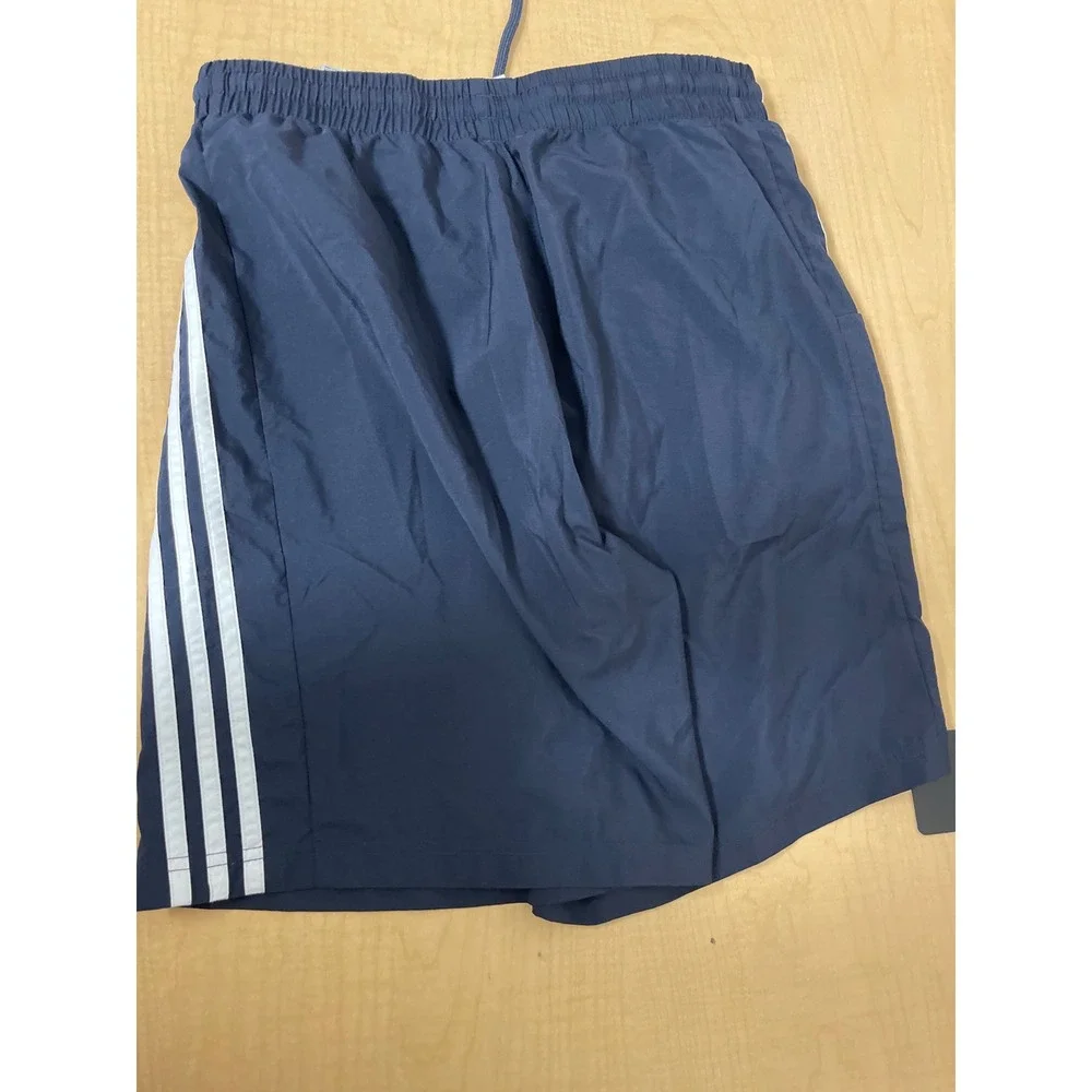 Adidas Mens Navy Blue 3-Stripe Athletic Shorts Size MT Drawstring Mesh Lined